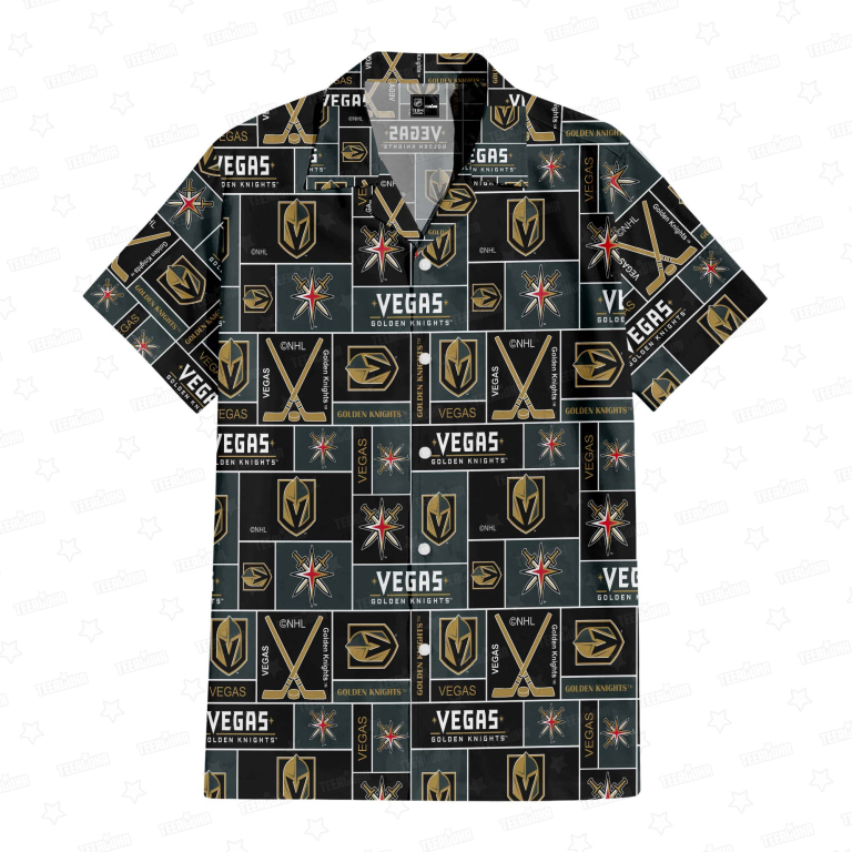 Vegas Golden Knights Glittering Armor Hawaiian Shirt