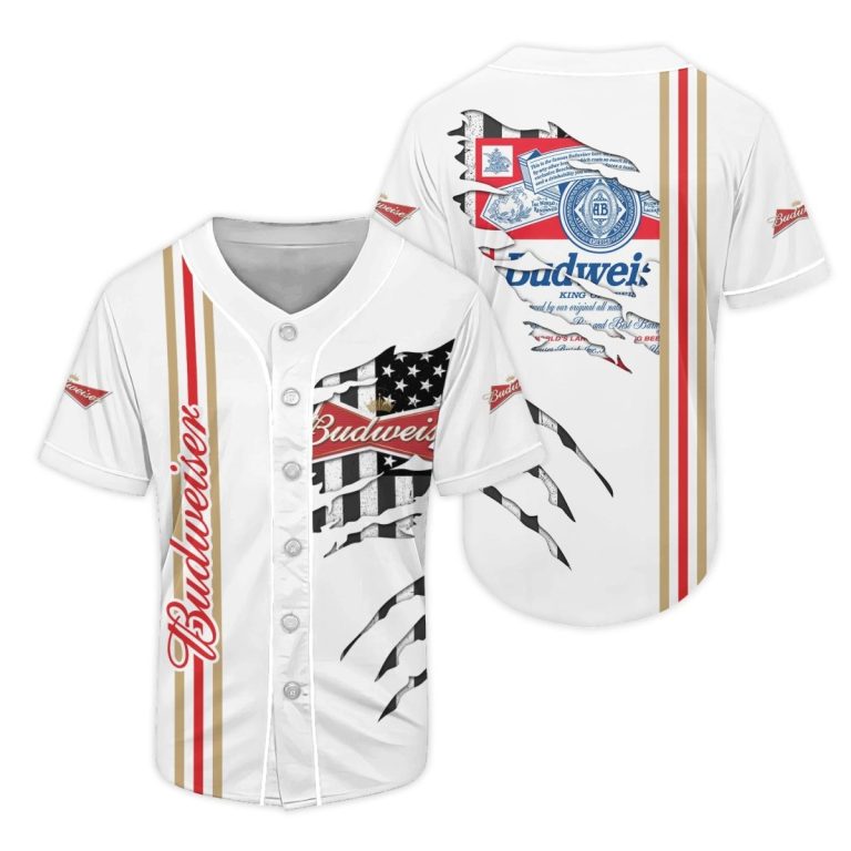 Budweiser Claw Scratches Baseball Jersey