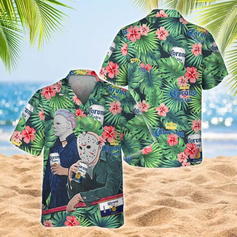 Chilling Halloween With Corona Extra Hawaiian Shirt