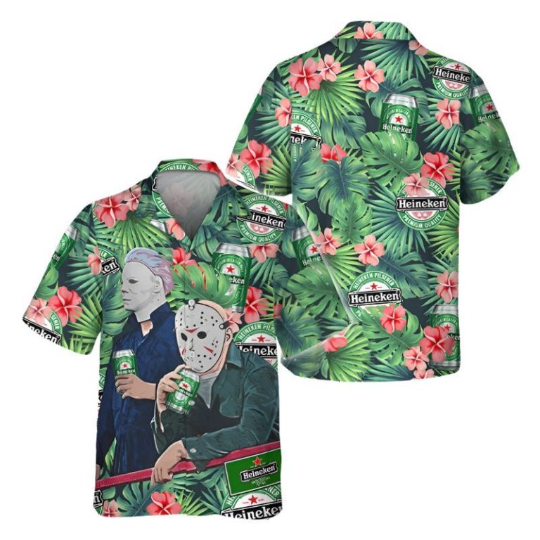 Chilling Halloween With Heineken Hawaiian Shirt