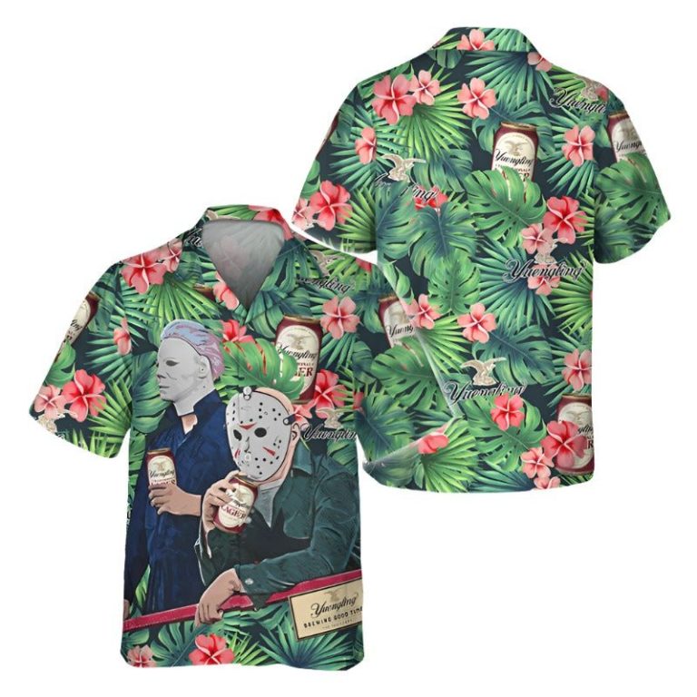 Chilling Halloween With Yuengling Hawaiian Shirt