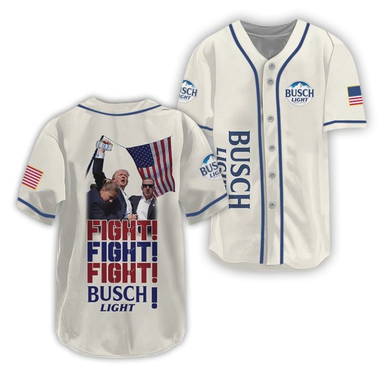 Trump Fight Fight Fight Busch Light Baseball Jersey