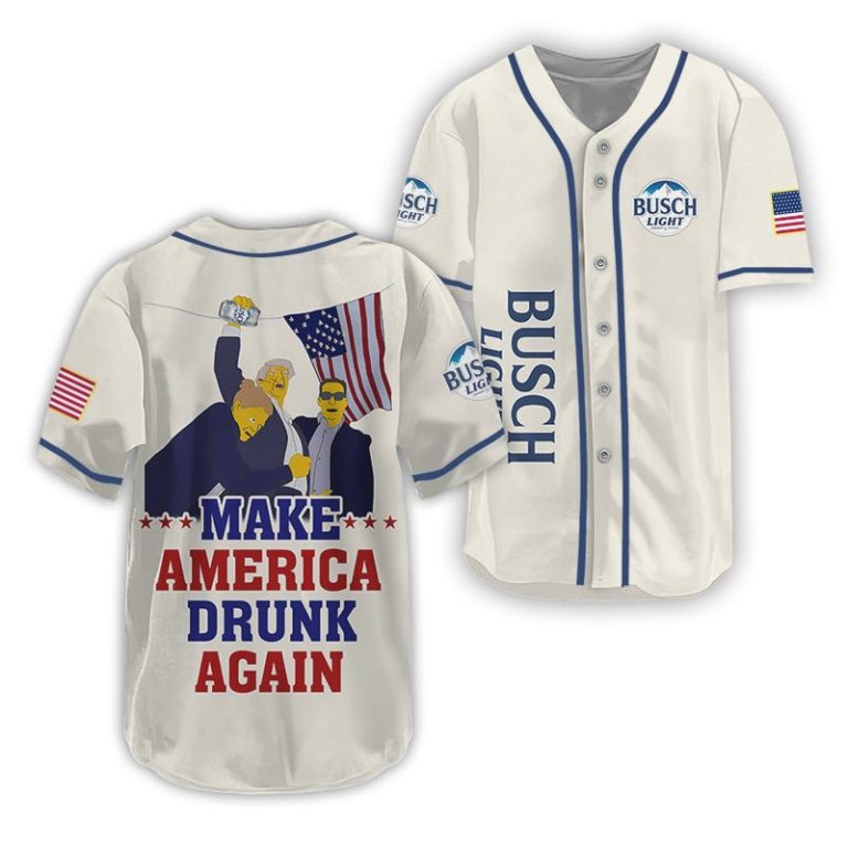 Trump Make American Drunk Busch Light Again Baseball Jersey
