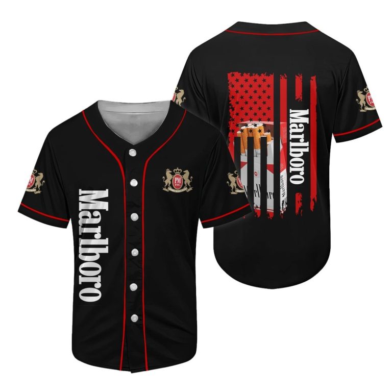 Marlboro American Flag Baseball Jersey