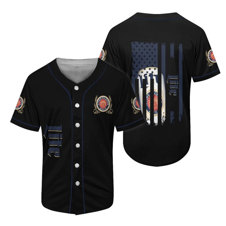 Miller Lite American Flag Baseball Jersey