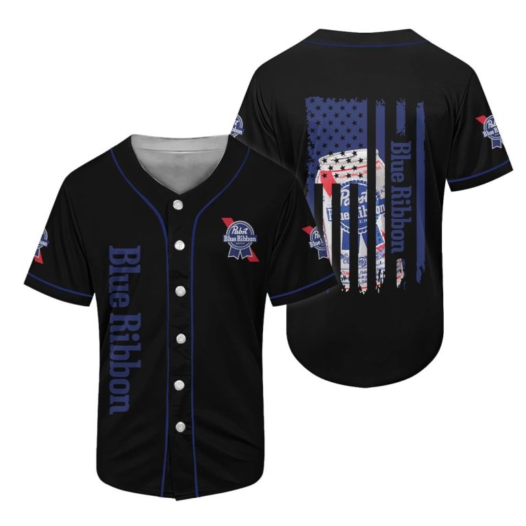 Pabst Blue Ribbon American Flag Baseball Jersey