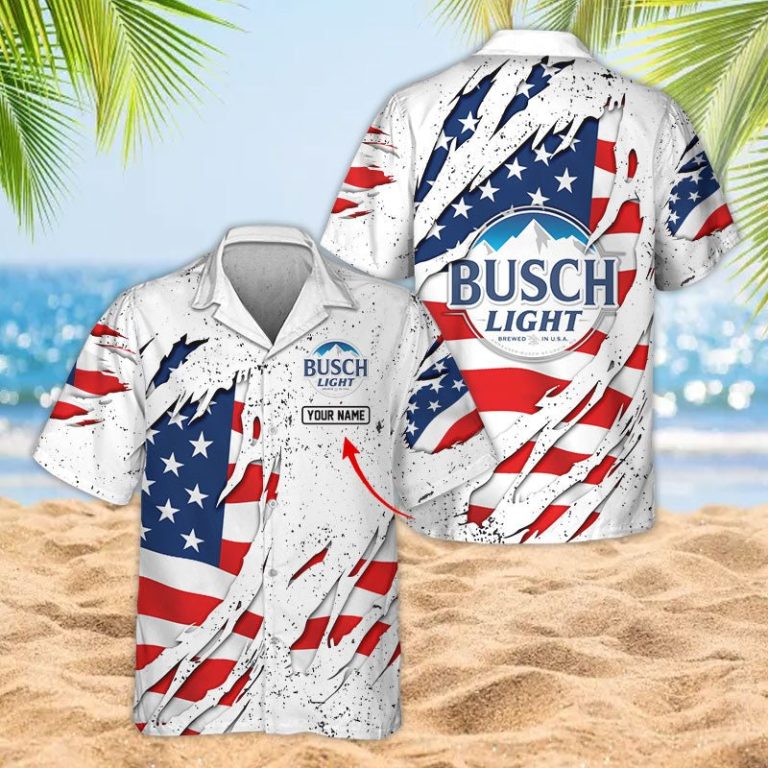 Personalized American Busch Light Ripped Hawaiian shirt