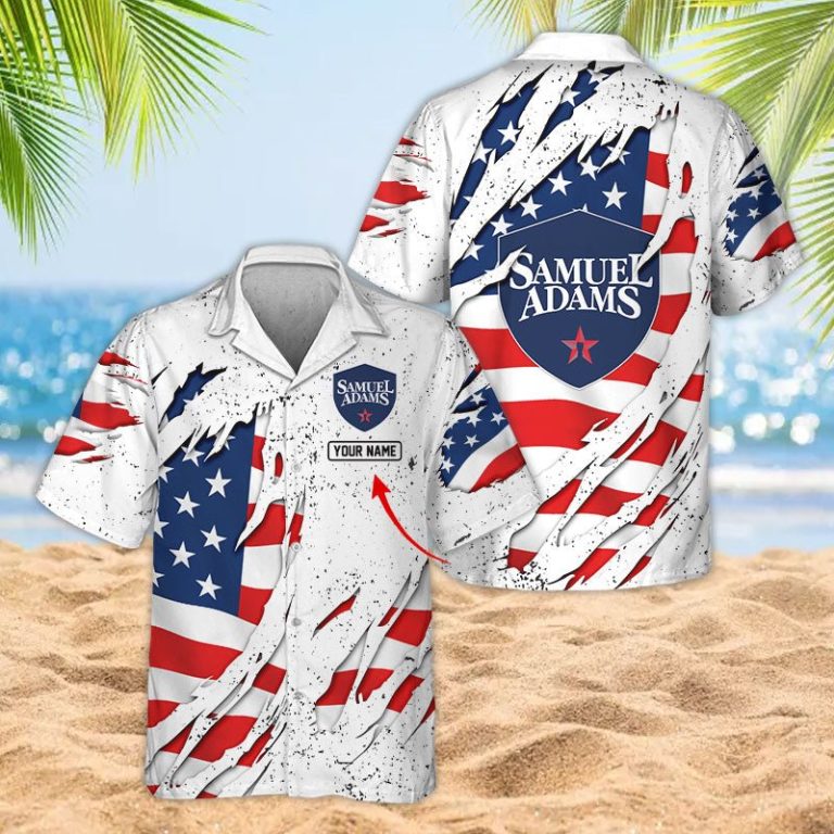 Personalized American Samuel Adams Ripped Hawaiian shirt