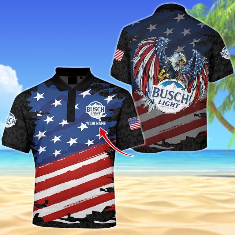 Personalized Busch Light Freedom Eagle Polo Shirt