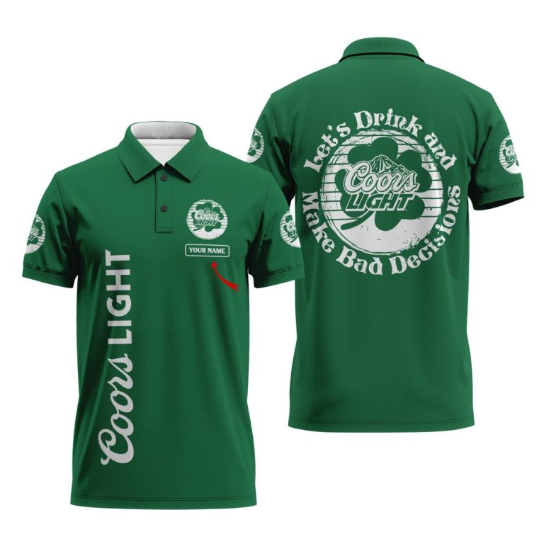 Personalized Coors Light St Patrick's Day Polo Shirt