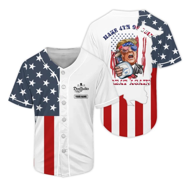 Personalized Don Julio Donald Trump Independence Day Baseball Jersey