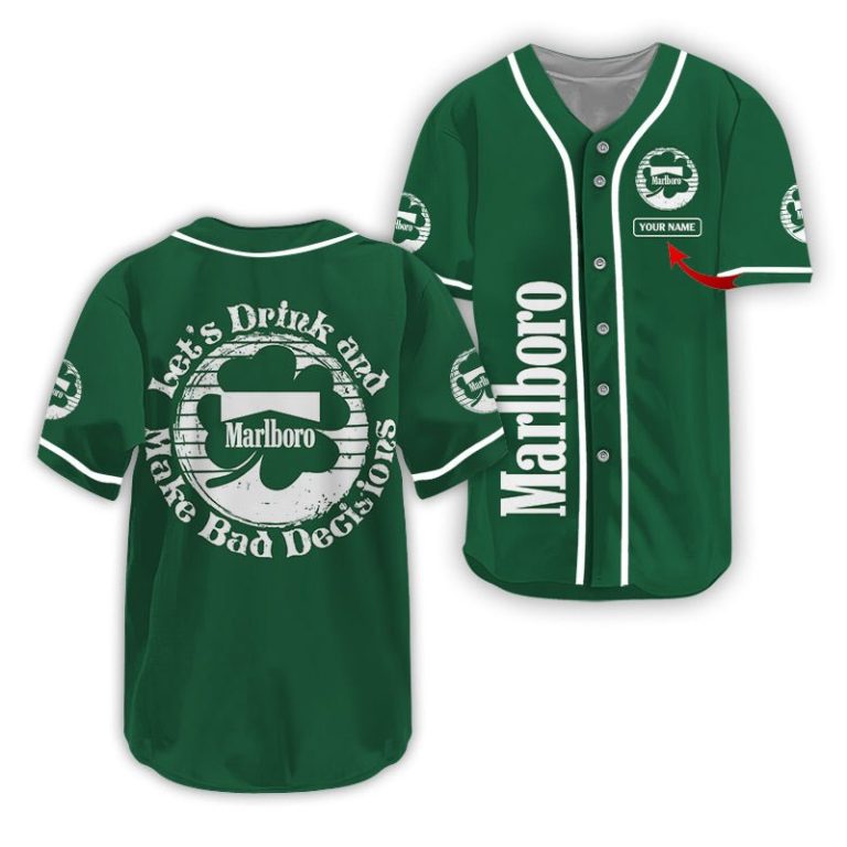 Personalized Marlboro St Patrick's Day Baseball Jersey