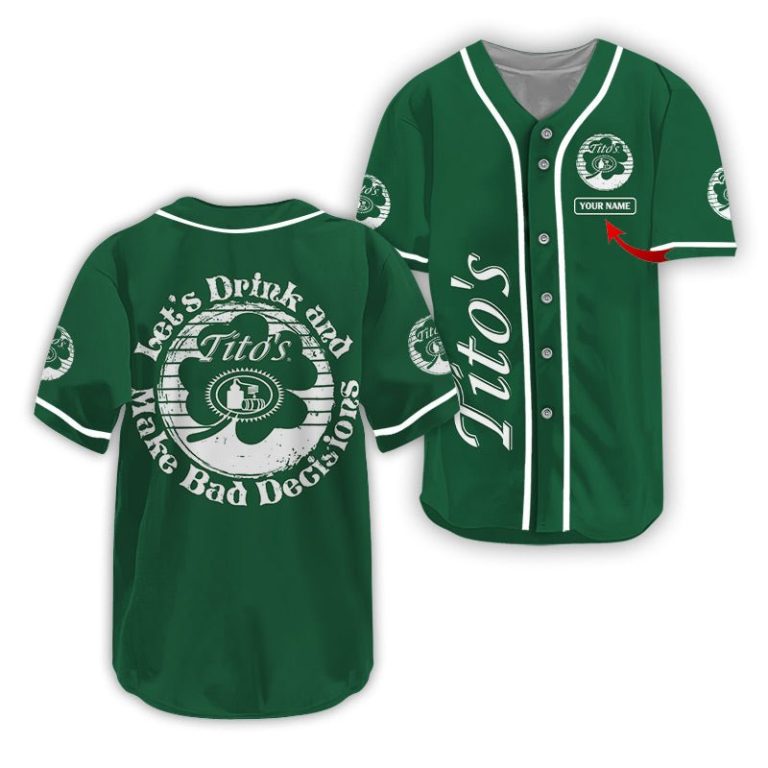 Personalized Tito's St Patrick's Day Baseball Jersey