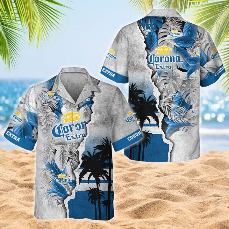 Tropical Torn Paper Corona Extra Hawaiian Shirt