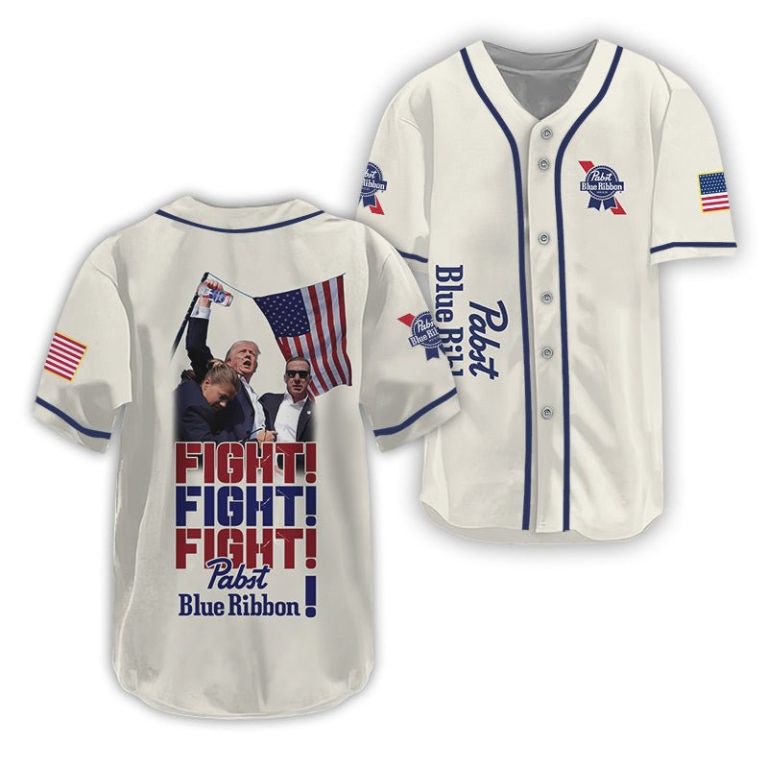 Trump Fight Fight Fight Pabst Blue Ribbon Baseball Jersey