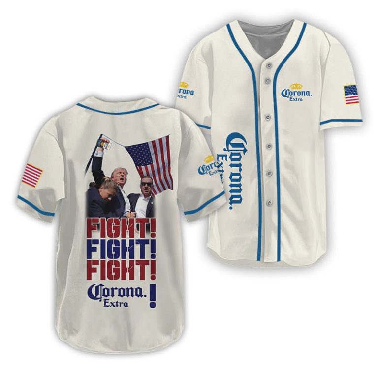 Trump Fight Fight Fight Corona Extra Baseball Jersey