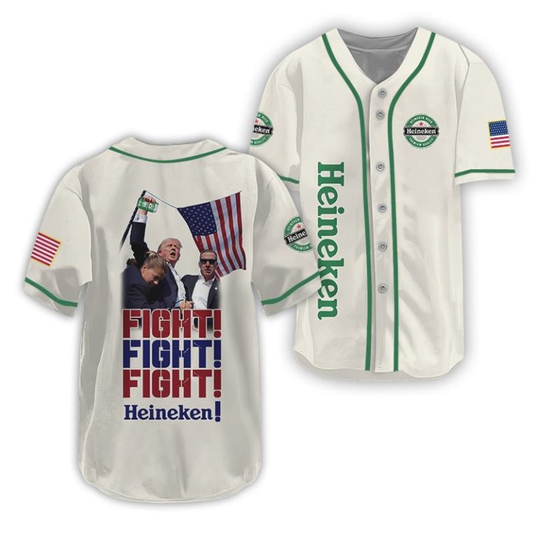 Trump Fight Fight Fight Heineken Baseball Jersey