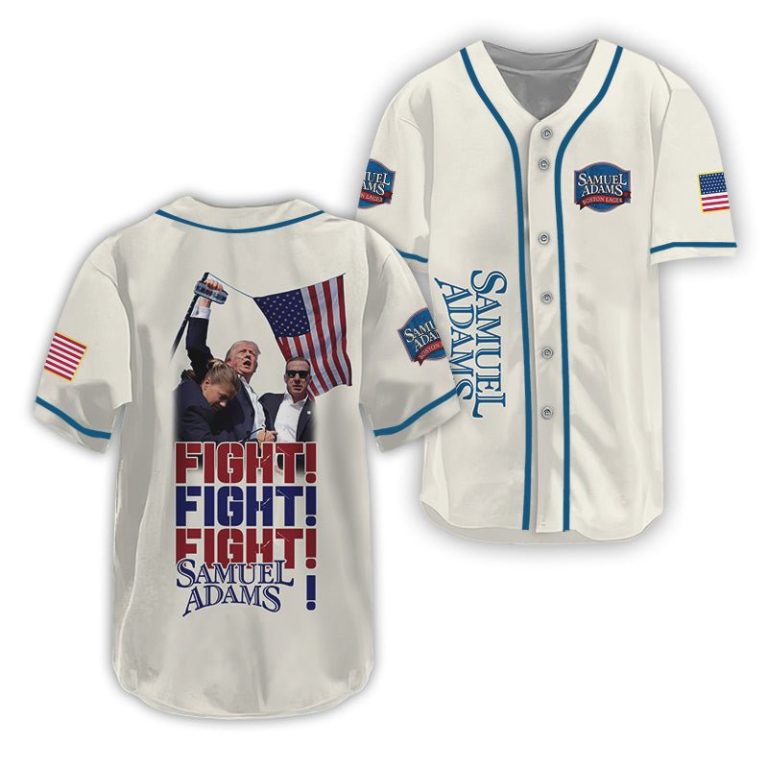 Trump Fight Fight Fight Samuel Adams Baseball Jersey