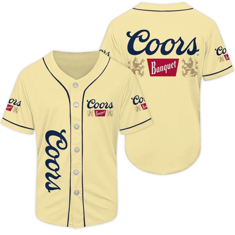 Beige Coors Banquet Beer Baseball Jersey