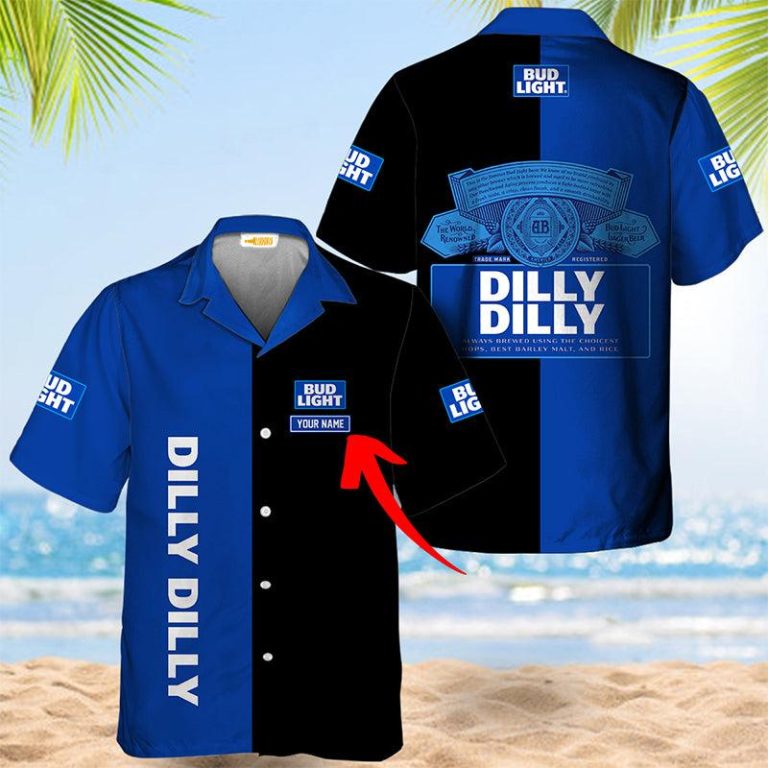 Personalized Multicolor Bud Light Dilly Dilly Hawaiian Shirt