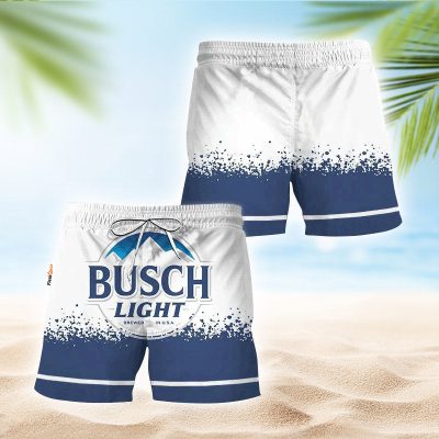 Busch Light White Blue Basic Swim Trunks
