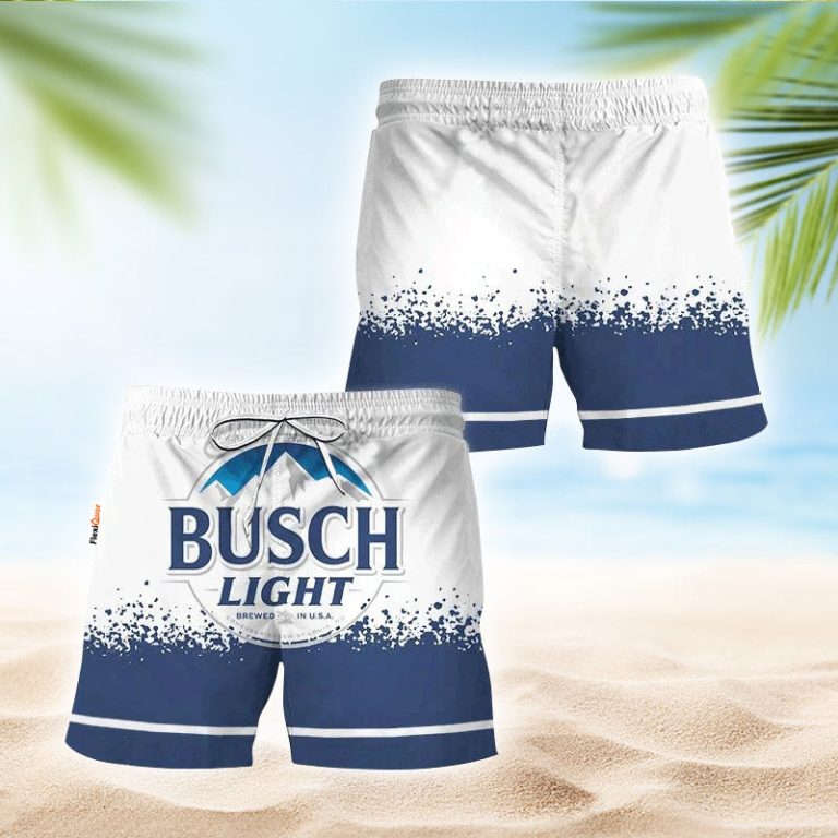 Busch Light White Blue Basic Swim Trunks