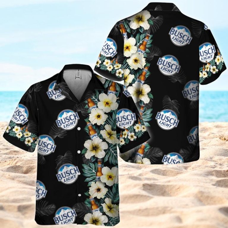 Busch Light Half Flower Side Hawaiian Shirt