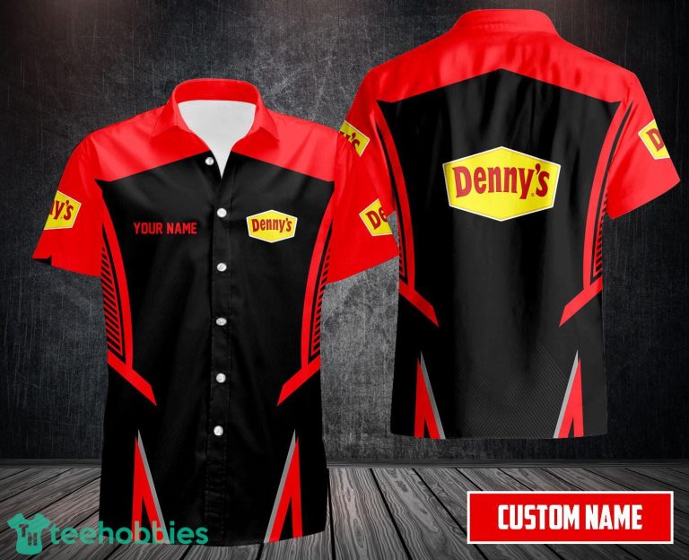 denny's Short Sleeve Hawaiian Shirt Custom Name
