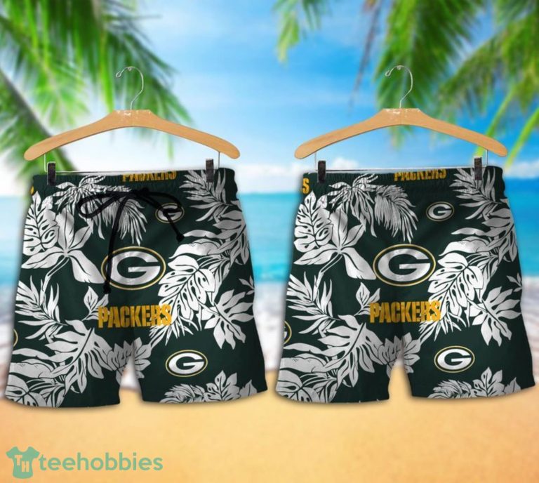 Green Bay Packers Tropical Pattern Combo Hawaii Shirt and Shorts For Fans