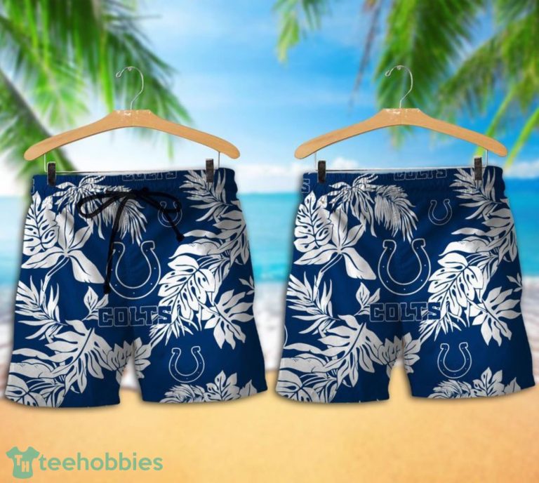 Indianapolis Colts Tropical Pattern Combo Hawaii Shirt and Shorts For Fans