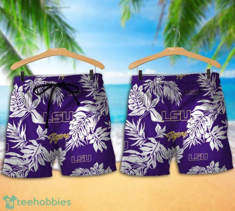 LSU Tigers Tropical Pattern Combo Hawaii Shirt and Shorts For Fans