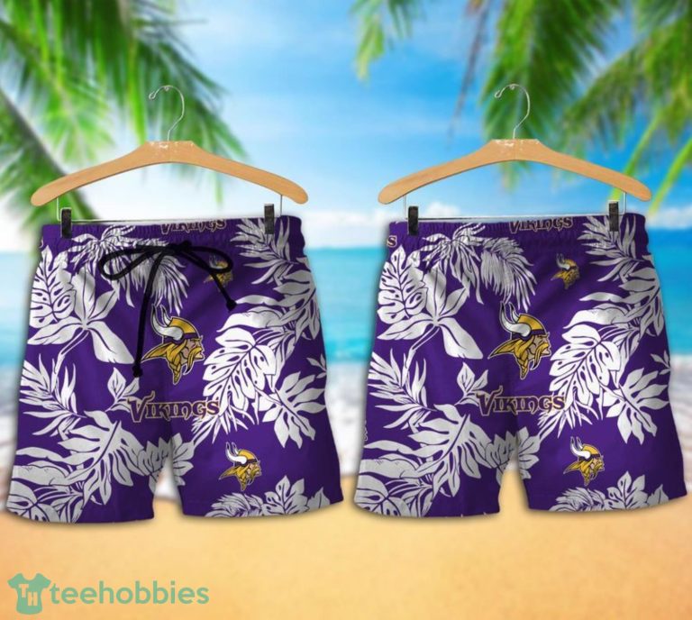 Minnesota Vikings Tropical Pattern Combo Hawaii Shirt and Shorts For Fans