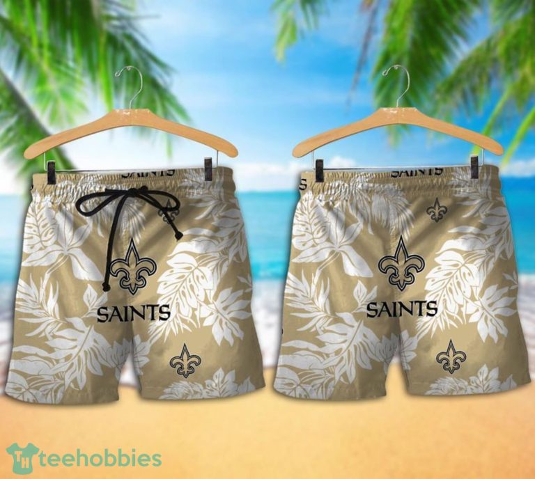 New Orleans Saints Tropical Pattern Combo Hawaii Shirt and Shorts For Fans