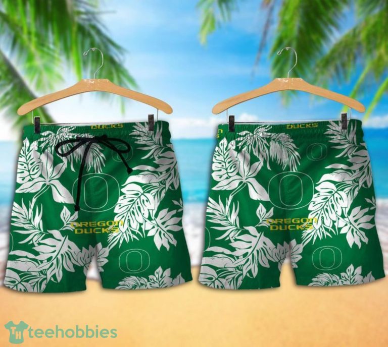 Oregon Ducks Tropical Pattern Combo Hawaii Shirt and Shorts For Fans