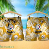 Pittsburgh Steelers Tropical Pattern Combo Hawaii Shirt And Shorts For Fans - demo10