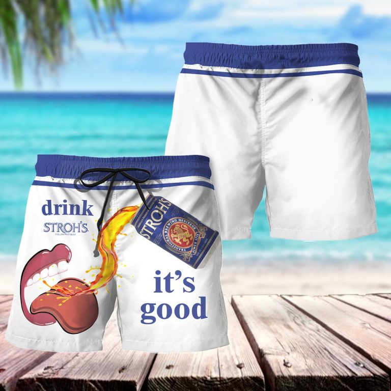 Drink Stroh's Beer Swim Trunks