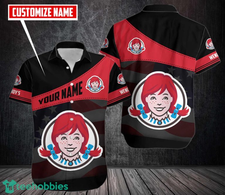 Wendy's Short Sleeve Hawaiian Shirt Custom Name