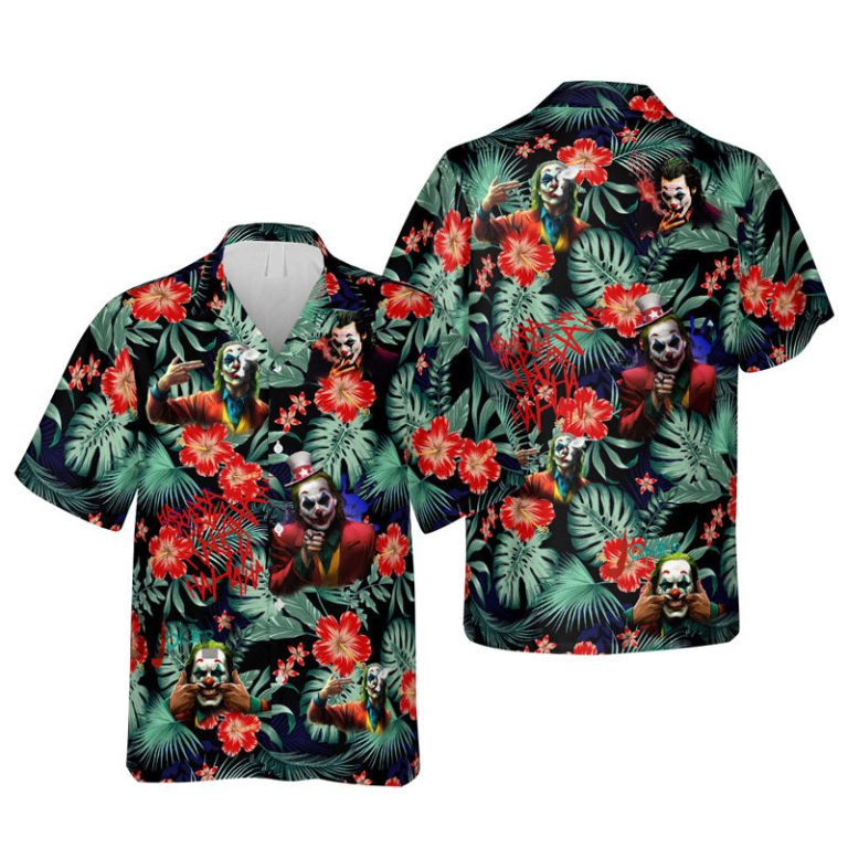 Joker HaHaHa Tropical Palm Flower Hawaiian Shirt