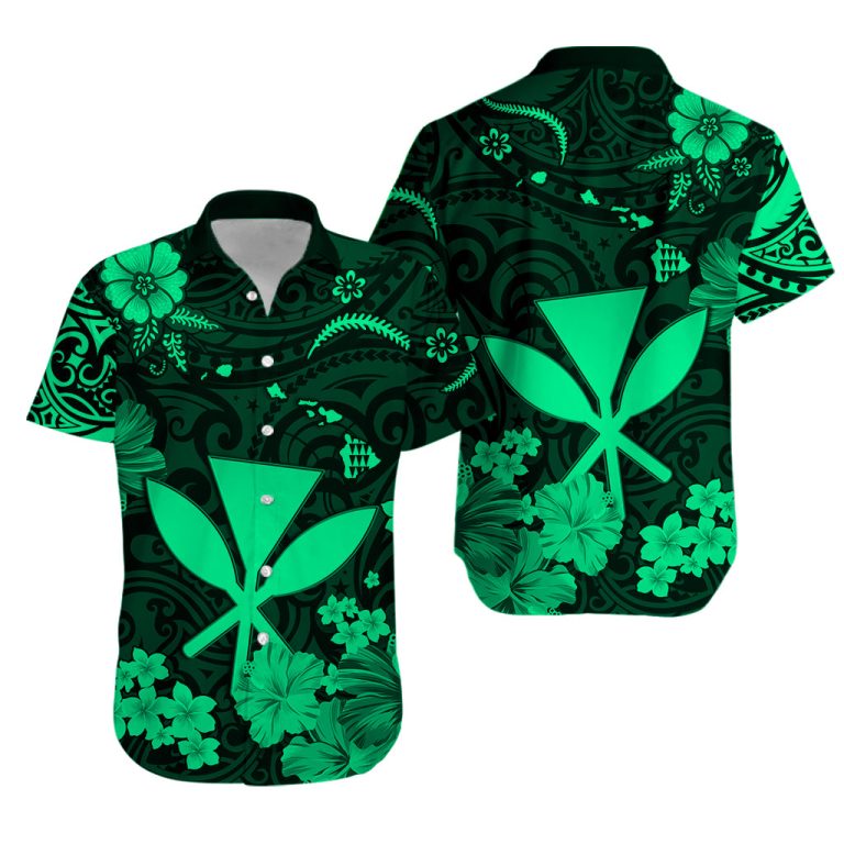 Hawaii Hawaiian Shirt Polynesia Green Kanaka Maoli LT13