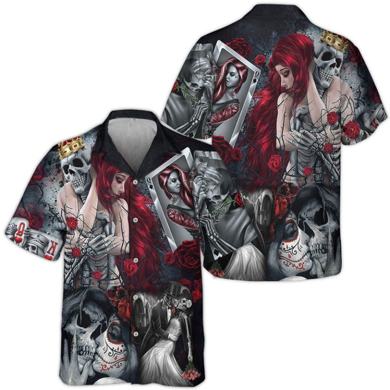 Jack Skellington & Sally Skull Hawaiian Shirt