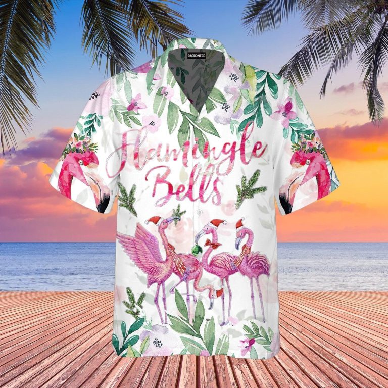 Merry Flamingo On Christmas Day Hawaiian Shirt