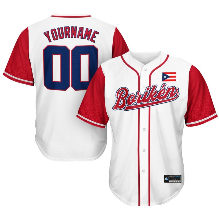Puerto Rico Custom Baseball Jersey
