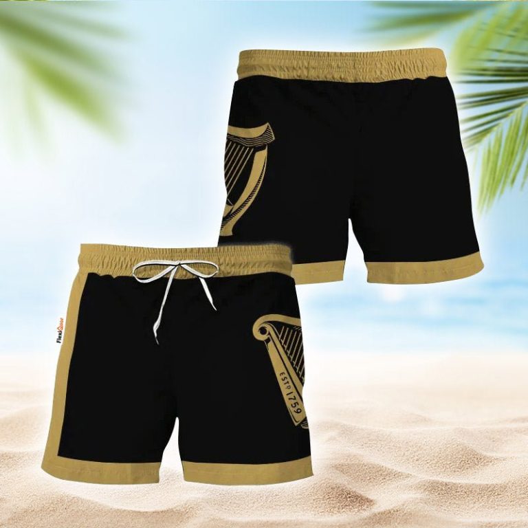 Guinness Black Beige Basic Swim Trunks