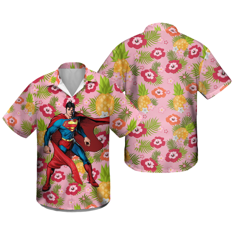 Superman Pineapple Flower Hawaiian Shirt