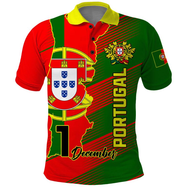 Personalised Portugal Independence Day Polo Shirt Portuguesa Map Flag Style LT01
